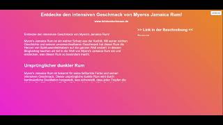 Entdecke den intensiven Geschmack von Myerss Jamaica Rum [upl. by Haidabej]