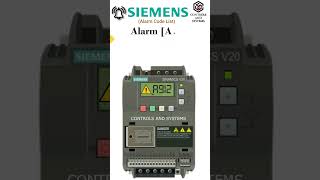 Siemens V20 VFD Inverter Alarm code list Part2  controlsandsystems [upl. by Arihppas]