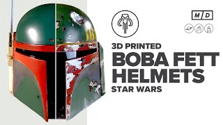 3D Printed BOBA FETT Helmets 2 FINISHESBUILDS Boba Fetts ReArmored Helmet amp Classic Helmet [upl. by Carlye96]