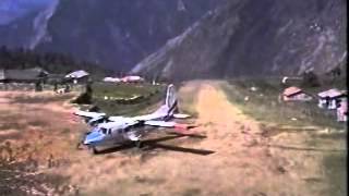 Plane landing at Lukla Airstip in the Khumbu Nepal [upl. by Aehtrod472]