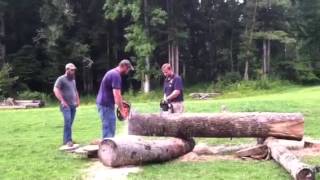 Epic Chainsaw Competition Stihl MS660 vs 066 Magnum [upl. by Efron]