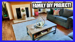 WEEKEND FAMILY DIY PROJECT Updating Our Family Room Working With the Honey Oak [upl. by Markland]