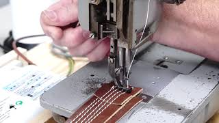 Adler 167GK373 Industrial Sewing Machine Servo motor leather sewing demonstration [upl. by Sibeal458]