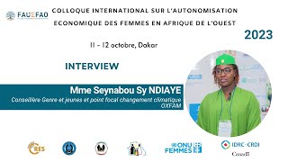 Interview  Mme Seynabou Sy NDIAYE  OXFAM [upl. by Ttekcirc]