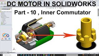 DC Motor In SolidWorks Tutorial In HindiUrdu  Part10  Inner Commutator [upl. by Saltzman]