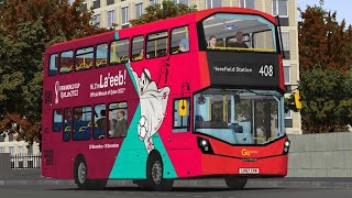 OMSI 2  Bowdenham V5 Route 408  Go Ahead London Volvo B5LH Gemini 3 THRASH [upl. by Caldera]