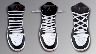 3 COOL WAYS TO LACE JORDAN 1 MIDS  Cool Lacing Styles [upl. by Arihppas91]