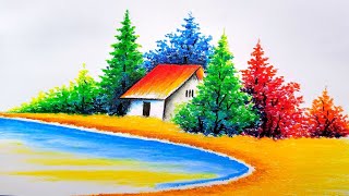 Nature drawing easy easy easy easy easy easySimple landscape drawing with watercolor [upl. by Welford]