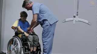 Guldmann Sling Instruction Kid Basic Basic Sling onoff in wheelchair [upl. by Nicks411]