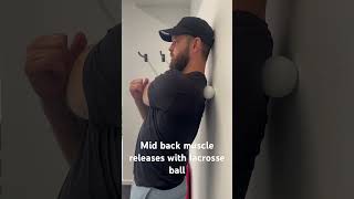 Mid back levator scaprhomboid muscle release with ball [upl. by Milka]