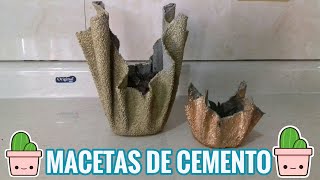 Como hacer macetas con cemento y tela Tutoriales Maira💖 [upl. by Huda907]