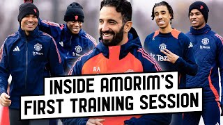 Inside Rúben Amorims First Training Session At Manchester United [upl. by Tlihcox]