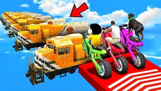 SHINCHAN AND FRANKLIN TRIED THE TRAIN BRIDGE JUMP PARKOUR CHALLENGE GTA 5 [upl. by Demetra]