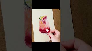 Drink 🍹 illustration  Realistic drawing  Soft pastel  Subscribe 💖 shorts illustration art [upl. by Leroy]