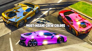 The BEST Crew Colors In Gta 5 Online 3DGlitterBright Colors And More [upl. by Lassiter]