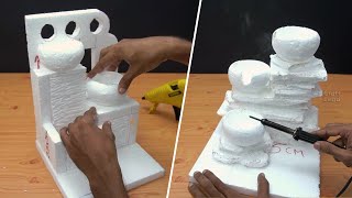 Making 2 Beautiful Indoor Water Fountains  Awesome DIY Tabletop Fountain Using Styrofoam amp Cement [upl. by Brandice]