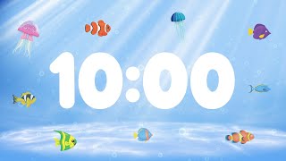 10 Minute Countdown Timer for Kids with Alarm and Fun Music  Under the Sea 🐟 [upl. by Aicxela]