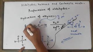 Preparation of aldehydes fromalkynesCLASS XII [upl. by Artaed]