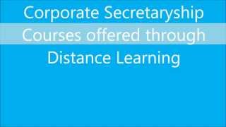 Corporate Secretaryship courses through distance education in India [upl. by Elleinwad]