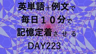 英単語＋英文で毎日１０分で記憶定着させる DAY223 エビングハウスの忘却曲線に基づくスペーシング効果 DAY223 [upl. by Lindner]