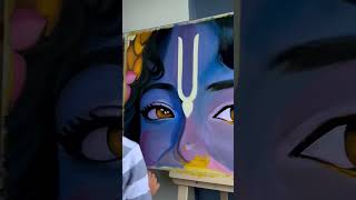 Krishna eyes painting ✨❣️ trending status yt subscribe art shorts [upl. by Atikam298]