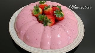 GELATINA DE FRESAS 🍓 CON CREMA [upl. by Claudell]