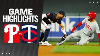 Phillies vs Twins Game Highlights 72224  MLB Highlights [upl. by Alyad]