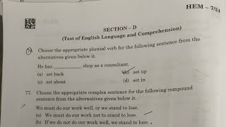 APSSB CGLE 2024 ENGLISH LANGUAGE AND COMPREHENSION PAPER SOLVEDSET B [upl. by Vaden526]