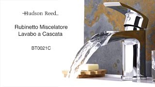 Rubinetto Miscelatore Bagno Lavabo a Cascata Becco Aperto Monocomando BT0021C Hudson Reed [upl. by Wynnie228]