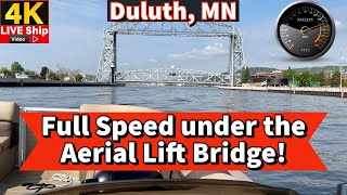 ⚓️Full Speed under the Aerial Lift Bridge Duluth MN [upl. by Atiuqihs]