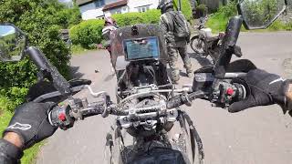 Salisbury Plain green lanes and byways Bike drop and Whiskey throttle during charity group ride [upl. by Trula887]