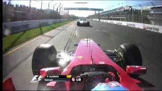 Formula1 2011 Alonso overtakes Rosberg Melbourne HD [upl. by Duahsar]