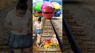 Red amp Yellow Cute cats amp baby vs All colors Pacman angry amp train driver tom… [upl. by Frame808]