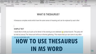 How to use Thesaurus in MS Word [upl. by Heng524]