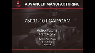 73001101 CAM Video Tutorial Part 4 [upl. by Bjorn]