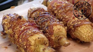 Bacon Wrapped Crunchy BBQ Corn On The Cob  Pit Barrel Cooker [upl. by Inverson]