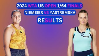 Jule Niemeier vs Dayana Yastremska Results 2024 US Open Tennis 164Finals [upl. by Sachsse535]