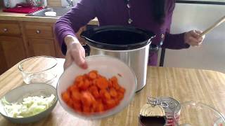 Carne guisada de res en olla lenta crock pot slow cooker stew meat [upl. by Brianne]