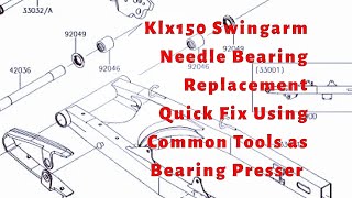 Motorcycle Swingarm Needle Bearing Replacement Using No Special Tools To Press The Bearings [upl. by Stillman]