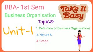 Business Organisation Definition Nature amp Scope [upl. by Sayers995]