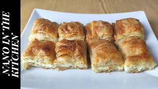 Τυρόπιτα με σπιτική σφολιάτα  Cheese pie with homemade puff pastry  Nano in the kitchen [upl. by Kubiak]