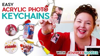 DIY Acrylic Photo Keychains with Cricut  Works for ANY Shape [upl. by Clayberg]