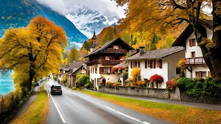 🇨🇭Autumn Driving In Switzerland📍Swiss Village Brienz [upl. by Nahseez120]