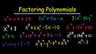 Factoring Polynomials  By GCF AC Method Grouping Substitution Sum amp Difference of Cubes [upl. by Litton]