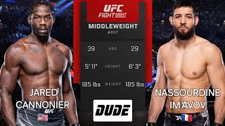 JARED CANNONIER vs NASSOURDINE IMAVOV  UFC Louisville  Ai Prediction  Full Fight [upl. by Aldon]