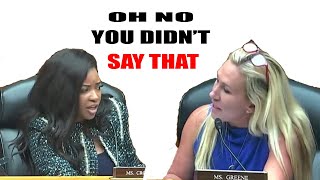 Marjorie Taylor Greene Jasmine Crockett and AOC Spar in House Meeting [upl. by Naicul]