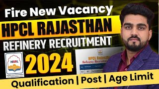 HPCL Refinery Fire New Vacancy 2024॥ Refinery Fire EngineerFireman New Vacancy॥रिफ़ाइनरी फायर भर्ती [upl. by Ibok]