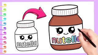 COMO DIBUJAR Y COLOREAR A UNA NUTELLA 🤎🤤 Dibuja Con Mar [upl. by Eerot]