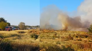 Day 110  Fire and heavy smoke at Paballelo in Upington South Africa [upl. by Eibor772]