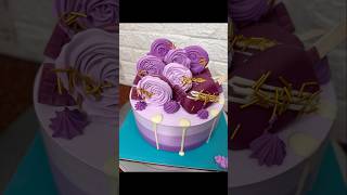 Purple roses cake design ideas cake purplecake youtubeshorts trending shortsvideo 😈 [upl. by Alledi]